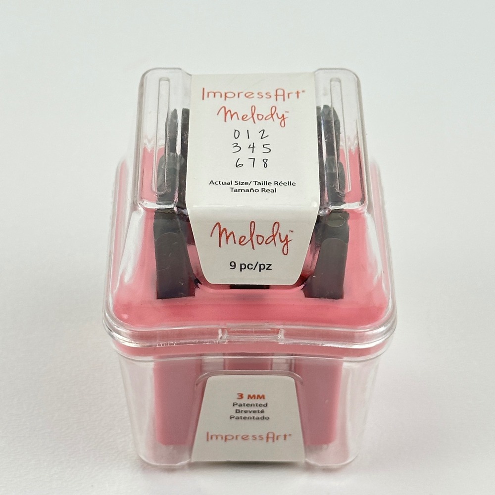 ImpressArt Melody 3mm Number Metal Stamp‎ Set 9pc SC1127AM-3mm-M